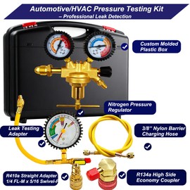 ZGTools 53010 Automotive/HVAC Pressure Tester Kit, Nitrogen Pressure Testing Tools, Includes 53001 Nitrogen Pressure Regulator, Leak Testing Adapter 53042, Charging Hose, R134a Adapter, R410A Adapter
