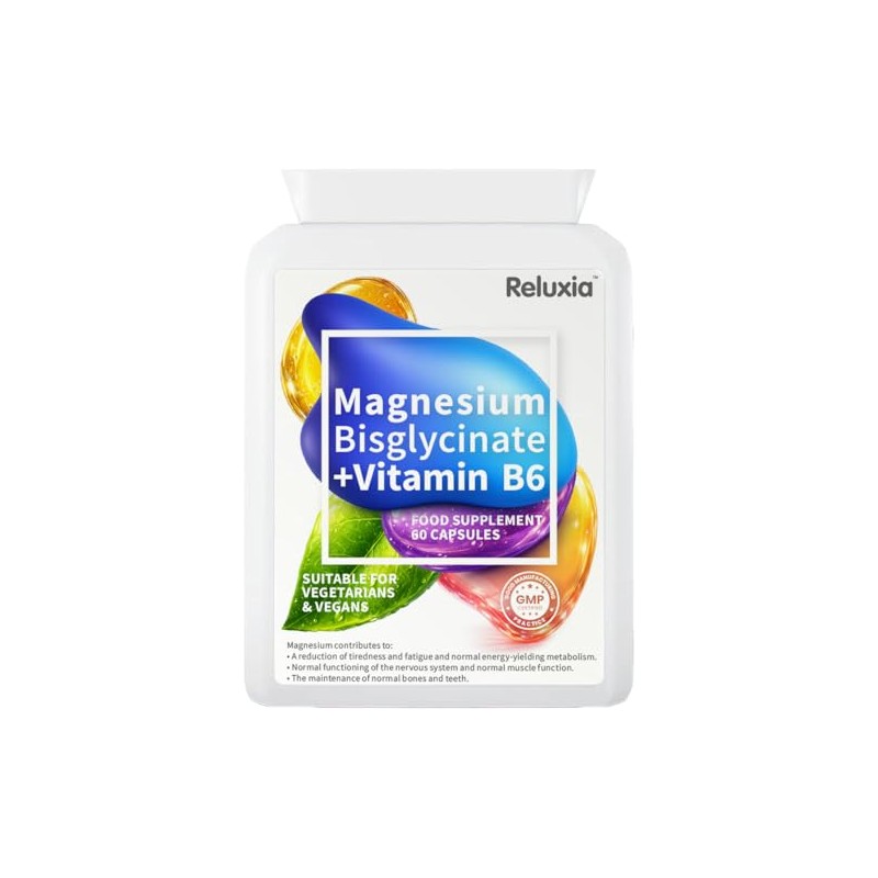 Magnesium Bisglycinate 300mg + Vitamin B6 – High Absorption Chelated