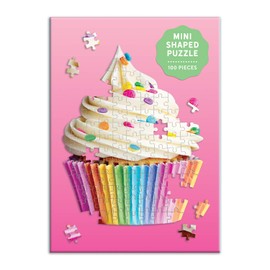 Galison Shaped Mini Jigsaw Puzzle, You’re Sweet Cupcake, 100-Pieces – Cupcake Shaped Puzzle Featuring a Colorful Design, Thick and Sturdy Pieces, Perfect for Family Fun, Multicolor, 1 EA (0735363919)