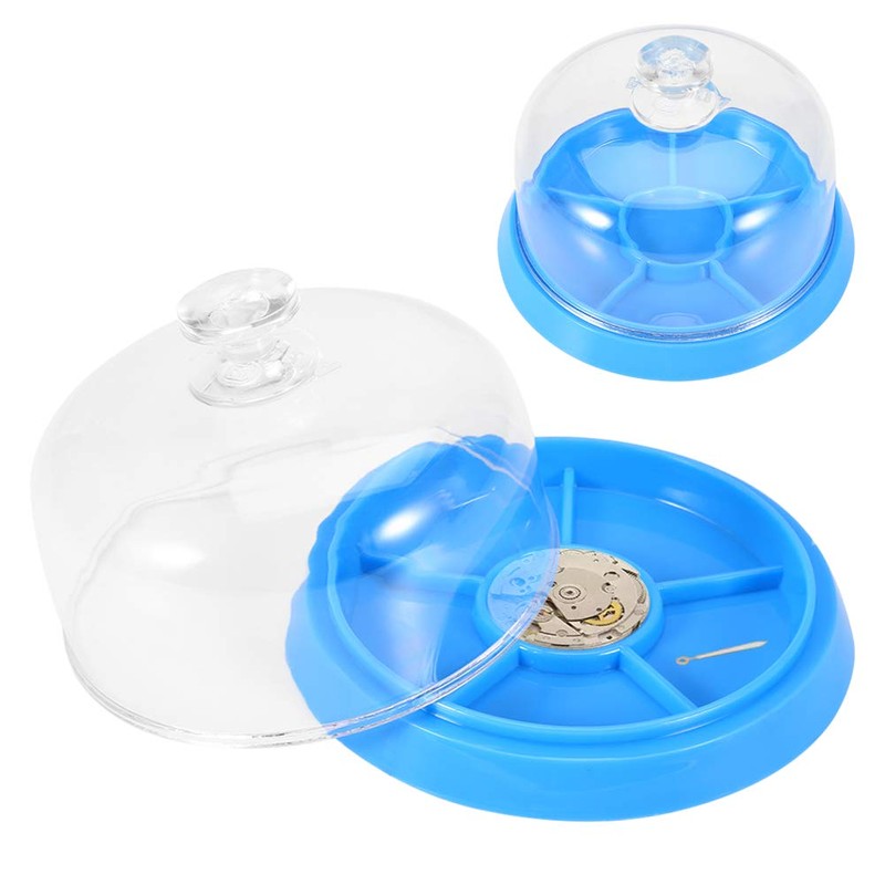Watch Dust Cover, 6 Slots Plastic Watch Parts Box Moistureproof