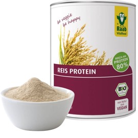 Raab Vitalfood Bio Reis-Protein Pulver mit 80 % pflanzlichem Eiweiß, aus biologischem Anbau, vegan, für Shakes, 125 g