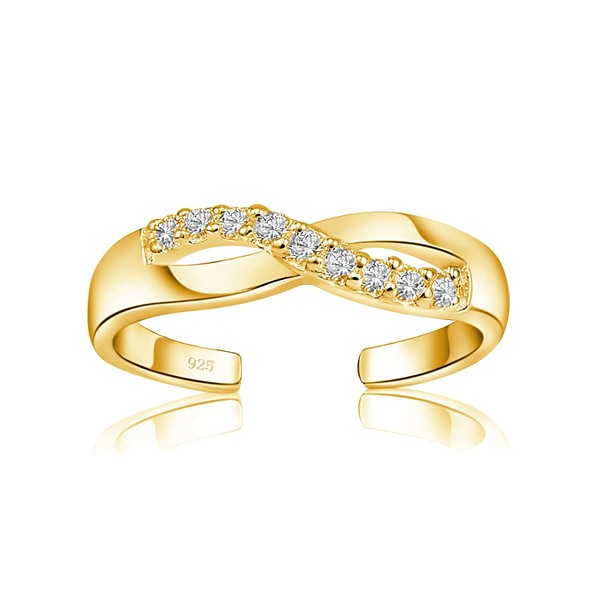 Hoops & Loops Sterling Silver Flash Plated Gold Cubic Zirconia