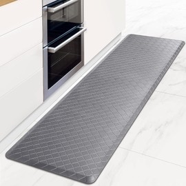 HappyTrends Kitchen Mat Cushioned Anti-Fatigue Floor Mat,17.3"x60",Thick Waterproof Non-Slip Kitchen Mats and Rugs Heavy Duty Ergonomic Comfort Rug for Kitchen,Floor,Office,Sink,Laundry,Gray