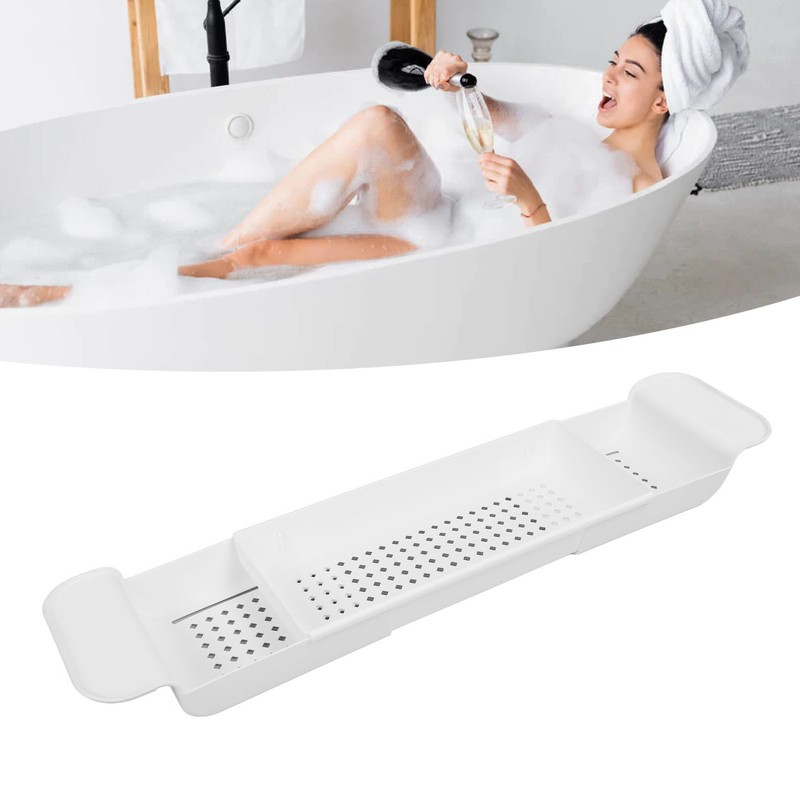Expandable Bath Shelf Multi Function Storage Adjustable Bathtub Caddy Tray