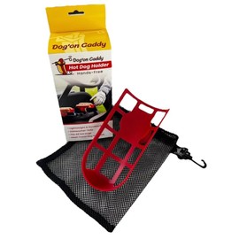 Dog’on Caddy – Golf Cart Hotdog Holder with Mesh Travel Case – Funny Golf Accessory for Men – Hilarious Golf Gift for Tournaments, Outings & Bachelor Parties – Fits Most Ball Holders on Carts