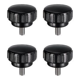QUARKZMAN Pack of 4 Thumb Screws with Thread M5 x 10 mm Round Head Screw Round Handle Screw Clamping Buttons 25 mm Hand Knobs Stainless Steel 304 Thumb Screws Tension Screw for Industrial Machine