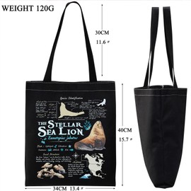 Sea Lion Gift Tote Bag Sea Lion Lover Gift Stellar Sea Lion Anatomy Tote Bag Marine Biology Gifts Biologist Gift Reusable Bag