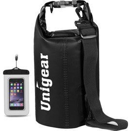 Unigear Dry Bag Waterproof Bag with Waterproof Pouch Drum Type New Material Waterproof Dustproof 9 Colors 6 Sizes 2L 5L 10L 20L 30L 40L, Black, 10 l