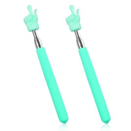 2 Pcs Telescopic Teachers Pointer for Classroom, Extendable Hand Pointer Finger Pointer Stick, Retractable Classroom Pointer for Elementary School Kindergarten Teacher, Classroom Supplies(Green)