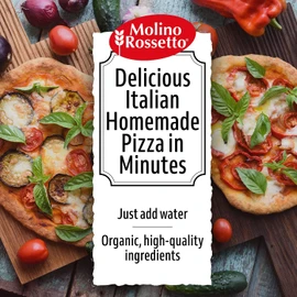 Molino Rossetto Organic Pizza Dough Mix - Gourmet Crust Mix for a Perfect Homemade Pizza - Also Good For Breadsticks, Flatbread, or Calzones 17.6 oz (500 g) - (Pack of 1)