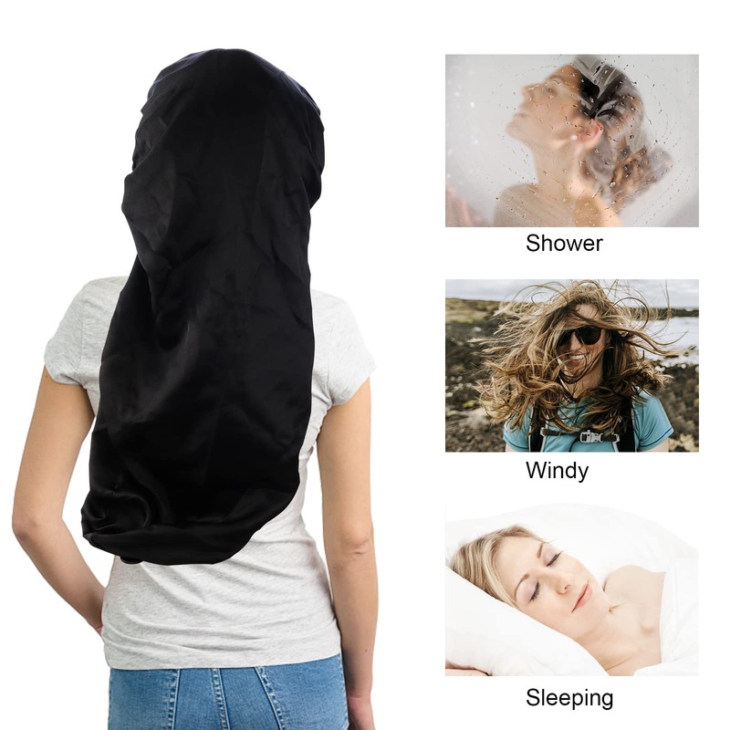 TCOTBE 3 Pcs Foldable Extra Long Sleeping Caps Soft Stain