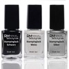 3 x 5 ml stamping varnish, white, black, silver nail