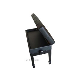 CPS Imports Adjustable Artist Piano Bench Stool in Ebony with Music Storage