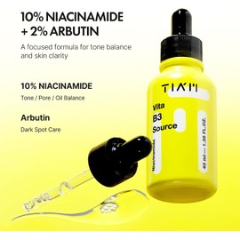 TIAM suero facial con niacinamida 10% y arbutina 2% vita b3 source para piel luminosa - 40 ml
