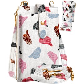Miss Adola Phone Purse Crossbody Bags for Women - Leather Small Cell Phone Wallet RFID Blocking with Card Slots & Adjustable Strap Cute Designer Aesthetic Cross Body Bags, Cowboy Hat