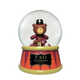 Department 56 FAO Schwarz Teddy Bear Glitter Waterball, 5.91 Inch, Multicolor