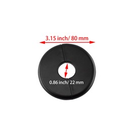 bociloy Wall Split Flange 22mm/0.86"Diameter, ABS Round Self-Adhesive Escutcheon Plate, Wall Hole Decoration Cover, Water Pipe Plate Cover, Black, 2PCS