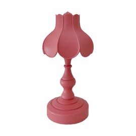 Desk Lamp Retro Lotus Leaf Ingenious Lovely 3 Light Sources Small Table Night Lamp for Girls Bedroom Rose Red