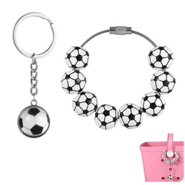 Soccer Sports Bag Charms, Wooden Ball Bag Charms Decorative Beads Accessories Charm Beach Tote Bag Decoration Handbag Supply Compatible with Bogg Bags Simply Southern