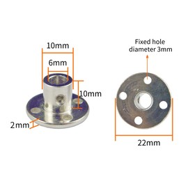 CHACNS Motor Connector for DIY Parts Outer Diameter 10 mm Inner Diameter 6 mm Shaft Coupler Silver Coupler 2 Pieces