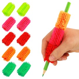 Ymapinc Reusable Squishy Grips for Pencils Kids Handwriting, 10pcs Universal Ergonomic Writing Aid, Soft Pencil Cushion Grip,Colorful Grips for Pencils for Kids Students Preschoolers