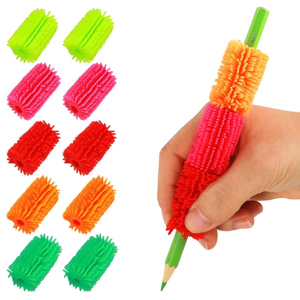 Ymapinc Reusable Squishy Grips for Pencils Kids Handwriting, 10pcs Universal