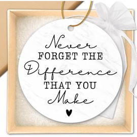 Thank You Gift Thank You Gifts For Women Ceramic Hanging Ornament Keepsake Appreciation Gifts Thank You Gifts For Women Men Coworker Employee Teacher Present Friendship Christmas (Style 1)