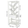 ZEXVIDA Bookshelf with Drawer,8 Tier Tree Bookcase Retro Floor Standing