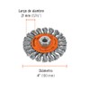 Truper CATR-4ES, Carda para esmeriladora angular, circulares, alambre trenzado, calibre