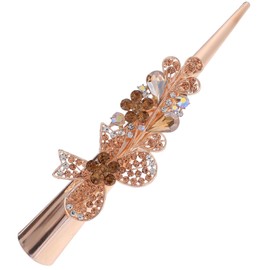 SAFIGLE Metal Decorative Hair Clip for Women Rhinestone Bow Duckbilled Clip Large Elegant Hair Accessory for Weddings Parties and Daily Styling