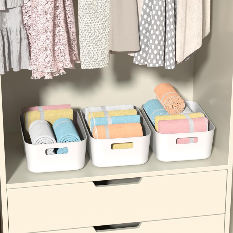 Oymlclivisa 12 Packs Plastic Pantry organizer Bin Basket, Open Storage
