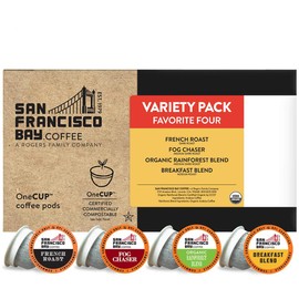 San Francisco Bay Compostable Coffee Pods - Original Variety Pack (120 Ct) K Cup Compatible including Keurig 2.0, French, Breakfast, Fog, Organic Rainforest