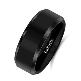 ZatRuiZE Mens Tungsten Carbide Ring 8MM Womens Ring Wedding Engagement Band Necklace Jewelry