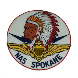 Naval AIR Station Spokane Round Flight Jacket Patch - Color - Veteran Owned Business