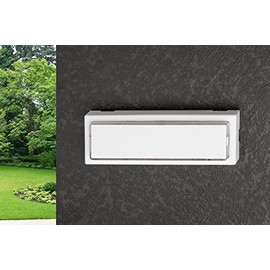 HUBER Surface-Mounted Door Bell Push Button 1-Way Polystyrene Door Bell Push Button with Extra Large Name Plate for Long and Double Names with Backlight