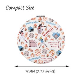 FAADBUK Softball Lover Gift Softball Player Gift Softball Team Gift Softball Girl Makeup Mirror for Her (Softball Mirror)