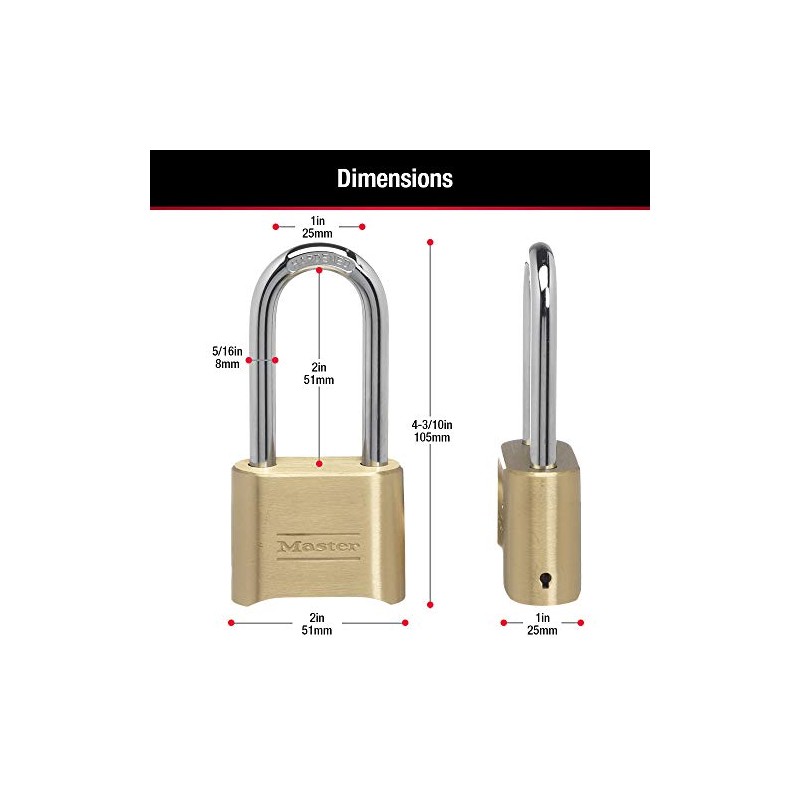 Master Lock 175DLH Candado de Combinación de Cuerpo Sólido de