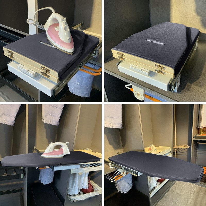 Vrietina Retractable Foldable Ironing Board, 180° Swivel Pull Out Ironing
