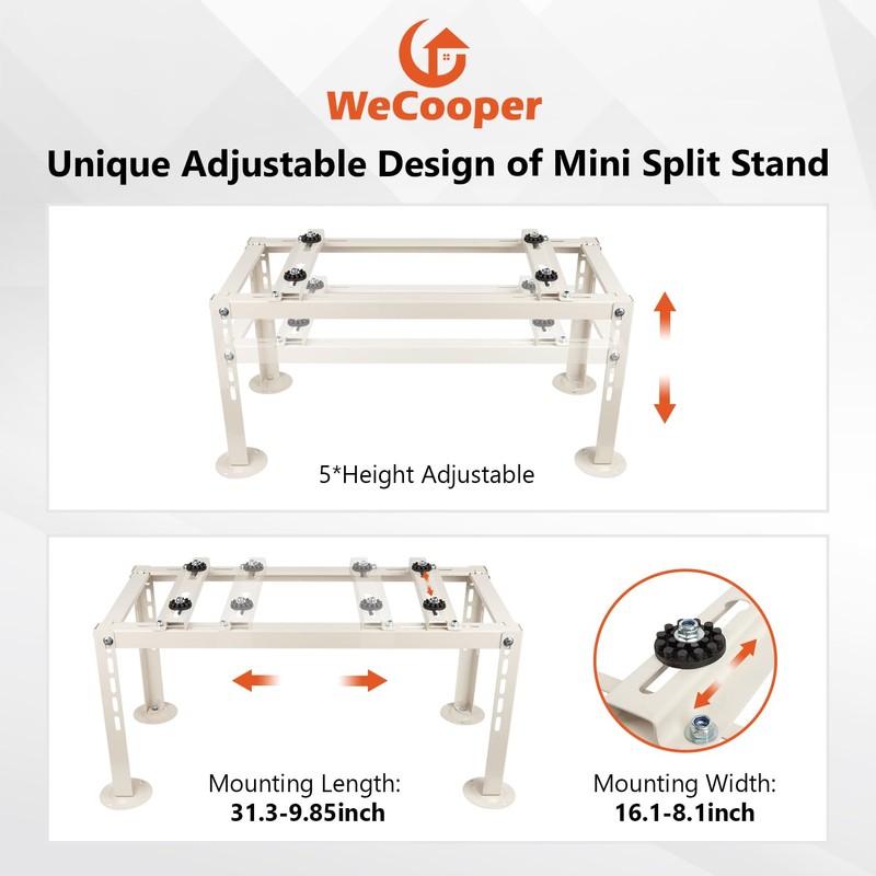 WeCooper Mini Split Ground Stand for 9000-24000 BTU Ductless AC