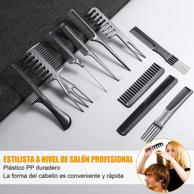 20kit Peluquera Peine Conjunto Profesional Peluquer Y Clip