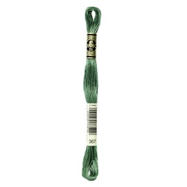 DMC 117-367 Mouline Stranded Cotton Six Strand Embroidery Floss Thread, Dark Pistachio Green, 8.7-Yard