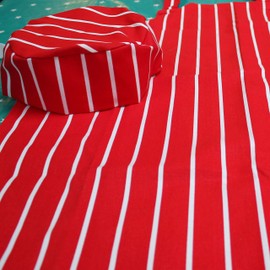 cookify Children’s Apron and Chef Hat set – Red & White Butcher’s Stripe (10-12 years)