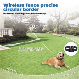 GRETMIX Wireless Dog Fence, GPS Dog Collar Fence System with 3 Warning Modes, Rechargeable Wireless Fence for Dogs, Outdoor Use Wireless Pet Fence, Range 98-3280 FT