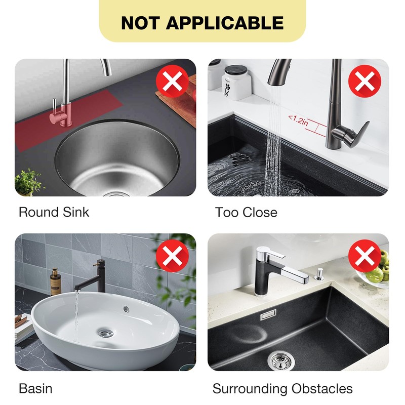 Faucet Mat for Kitchen Sink – Adjustable Silicone Sink Splash
