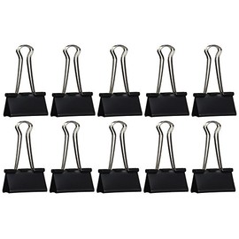 Rapesco FBC410B1 Foldback Clips 41 mm Large - Black [Pack of 10]