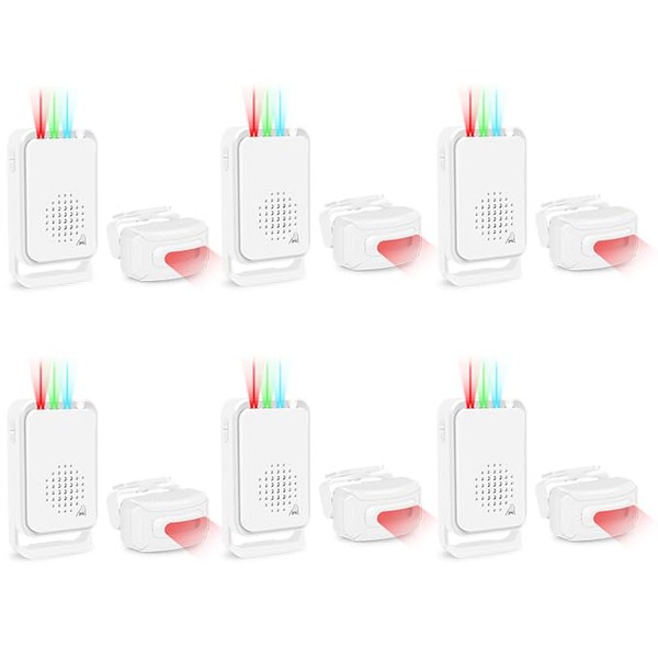 GreenCycle 6PC Motion Detector Alarm Outdoor, Motion Sensor Alarm Monitoring
