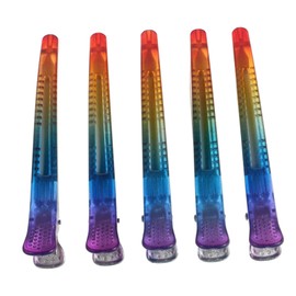 Healeved Rainbow Alligator Hair Clips 5pcs Hairdressing Accessories for Women Salon Styling Clips for Thin Hair in Vibrant Colors