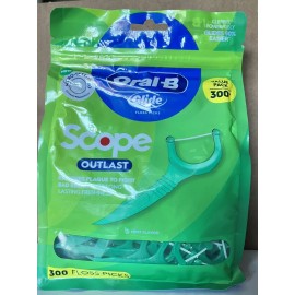 Oral-B 300 ct Oral-B Glide Complete with Scope Outlast Dental Floss Picks Mint
