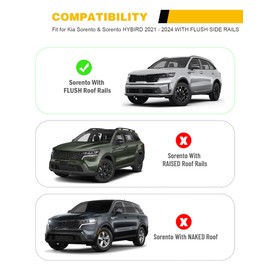 EZREXPM 260LBS Roof Rack Cross Bars Fit for 2021-2026 KIA Sorento & Sorento HYBIRD & Sorento Plug-in Hybrid Rooftop Cargo Crossbars with Flush Side Rails (Except X-LINE Models)