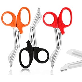 AAPROTOOLS NEW PREMIUM GRADE SET OF 3 PCS (ORANGE, RED, BLACK) PARAMEDIC UTILITY BANDAGE TRAUMA EMT EMS SHEARS SCISSORS 5.5 INCH STAINLESS STEEL A+ QUALITY